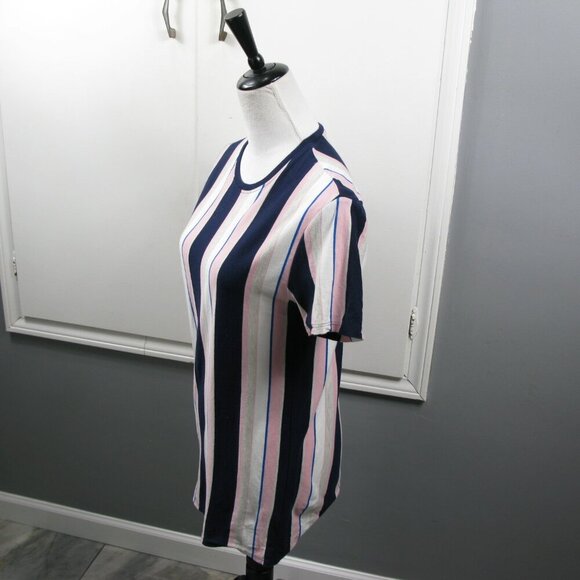 San Francisco Striped Knit Short Sleeve Top Size Small - Picture 2 of 5